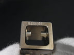 Hermes Pendant Cage D'h Cube Silver Pink Metal Necklace — view 4