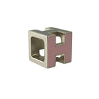 Hermes Pendant Cage D'h Cube Silver Pink Metal Necklace — view 2