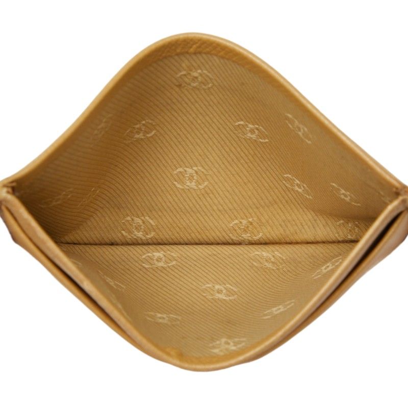 Chanel CC Logo Card Case Beige Leather — view 6