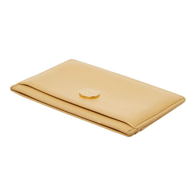 Chanel CC Logo Card Case Beige Leather — view 5