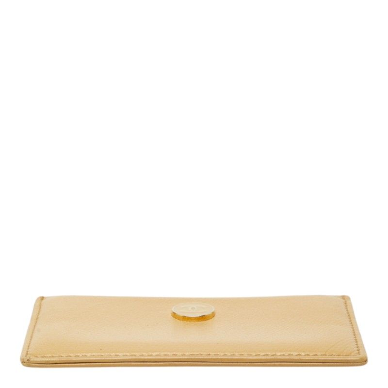 Chanel CC Logo Card Case Beige Leather — view 3