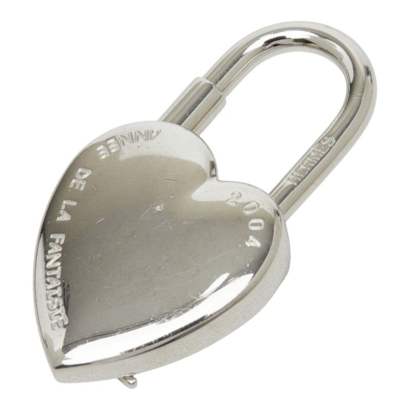 Hermes Heart Fantasy Charm Pendant Silver Metal — view 2