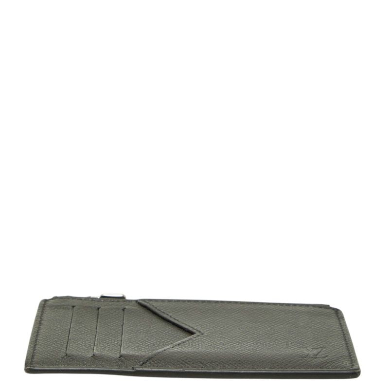 Louis Vuitton Taiga Coin Card Holder Purse Case Black Leather — view 3