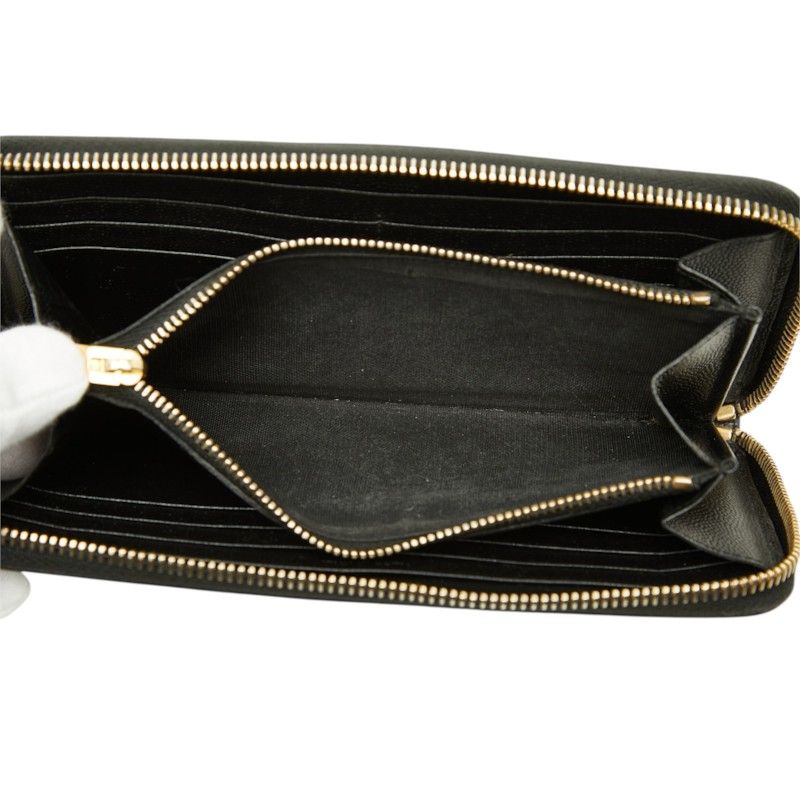 Saint Laurent YSL Logo Zip Around Wallet Black Leather — view 7