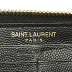 Saint Laurent YSL Logo Zip Around Wallet Black Leather — view 8