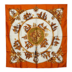 Hermes Carre 90 Silhouettes Navales Navy Silhouette Scarf Large Format Camel