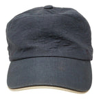 Hermes Cap Navy Hemp Linen Leather Hat