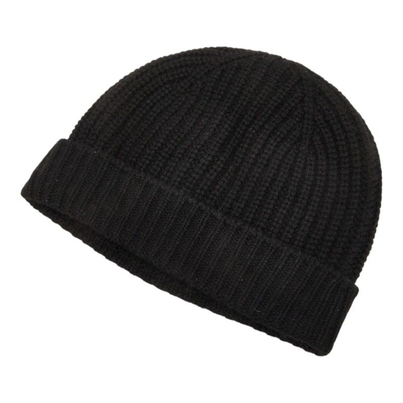 Celine Triomphe Knit Cap Beanie Black Cashmere Hat — view 2