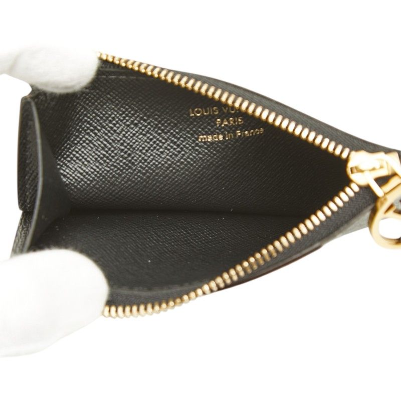 Louis Vuitton Monogram Reverse Card Case Romy Coin Purse Brown Black Leather — view 6