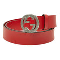 Gucci Interlocking G 95/38 Red Leather Belt