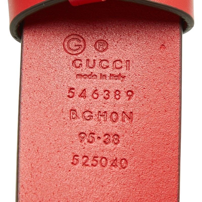 Gucci Interlocking G 95/38 Red Leather Belt — view 5