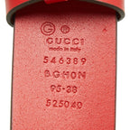 Gucci Interlocking G 95/38 Red Leather Belt — view 5