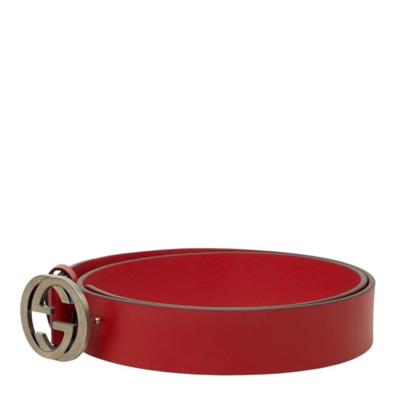 Gucci Interlocking G Belt Leather Logo Buckle — view 2