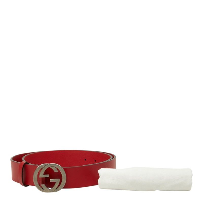 Gucci Interlocking G Belt Leather Logo Buckle — view 6