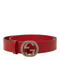 Gucci Interlocking G Belt Leather Logo Buckle