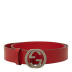 Gucci Interlocking G Belt Leather Logo Buckle