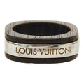 Louis Vuitton Bague Fleece Wood Ring Brown Silver Metal