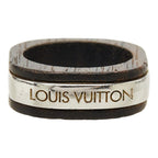 Louis Vuitton Bague Fleece Wood Ring Brown Silver Metal