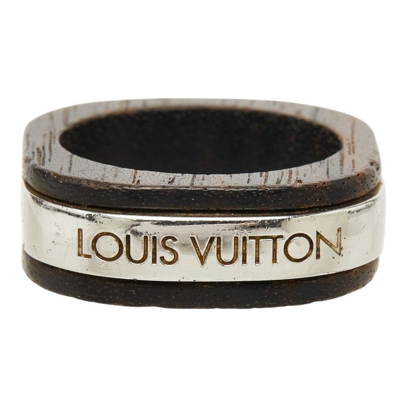 Louis Vuitton Bague Fleece Wood Ring Brown Silver Metal