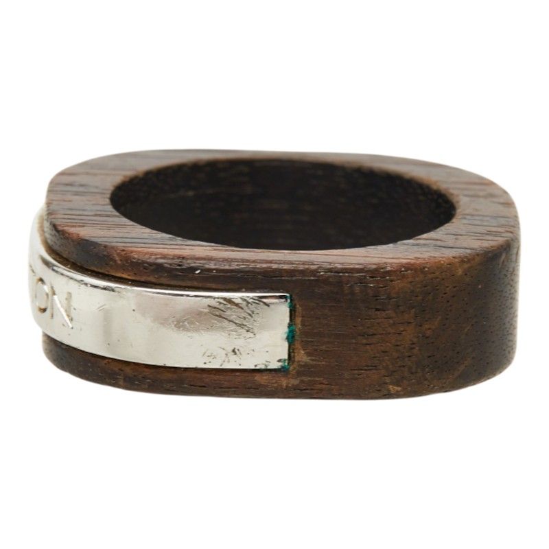 Louis Vuitton Bague Fleece Wood Ring Brown Silver Metal — view 3