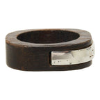 Louis Vuitton Bague Fleece Wood Ring Brown Silver Metal — view 4