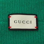 Gucci Sherry Line Interlocking G Web Stripe Headband M 57 Green Wool Hair — view 3