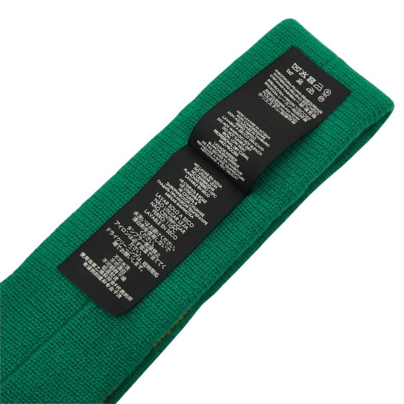 Gucci Sherry Line Interlocking G Web Stripe Headband M 57 Green Wool Hair — view 5