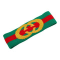 Gucci Sherry Line Interlocking G Web Stripe Headband M 57 Green Wool Hair