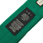 Gucci Sherry Line Interlocking G Web Stripe Headband M 57 Green Wool Hair — view 4
