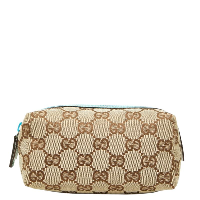 Gucci GG Canvas Pouch Beige Blue