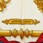 Hermes Carre 90 Ferronnerie Ironwork Scarf Large Navy Ivory Multicolor Silk — view 6