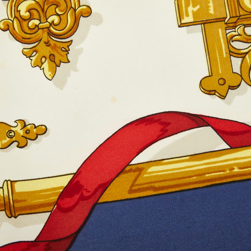 Hermes Carre 90 Ferronnerie Ironwork Scarf Large Navy Ivory Multicolor Silk — view 4