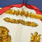 Hermes Carre 90 Ferronnerie Ironwork Scarf Large Navy Ivory Multicolor Silk — view 2