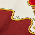 Hermes Carre 90 Caty Ancient Egyptian Scarab Pattern Scarf Large Wine Red Ivory — view 7