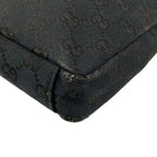 Gucci Shoulder Bag GG Pattern Metal Bar Black Leather — view 6