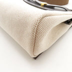 Hermes Herbag Zip Mini Natural Dark Brown Silver Shoulder Bag Canvas — view 6