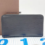 Louis Vuitton Wallet Zippy Organizer Noir Epi Zip Around Silver — view 2