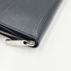 Louis Vuitton Wallet Zippy Organizer Noir Epi Zip Around Silver — view 4