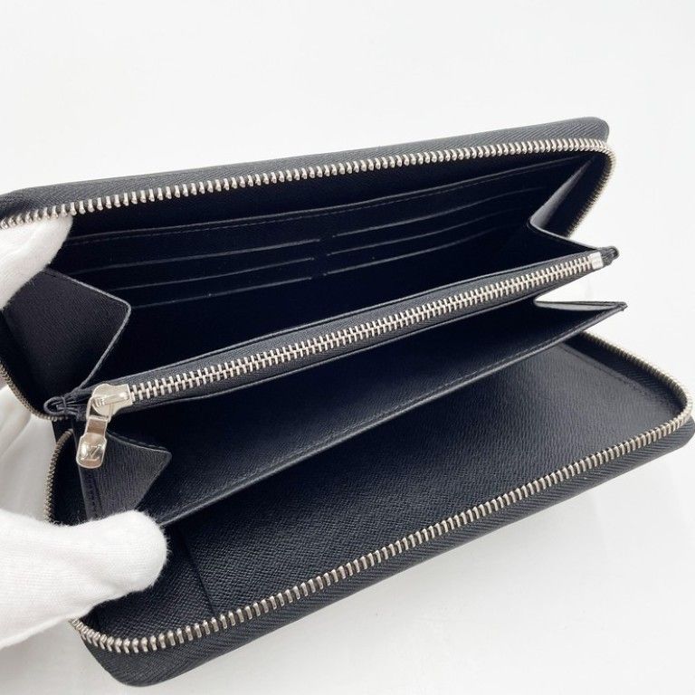 Louis Vuitton Wallet Zippy Organizer Noir Epi Zip Around Silver — view 6