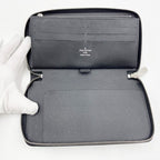 Louis Vuitton Wallet Zippy Organizer Noir Epi Zip Around Silver — view 5