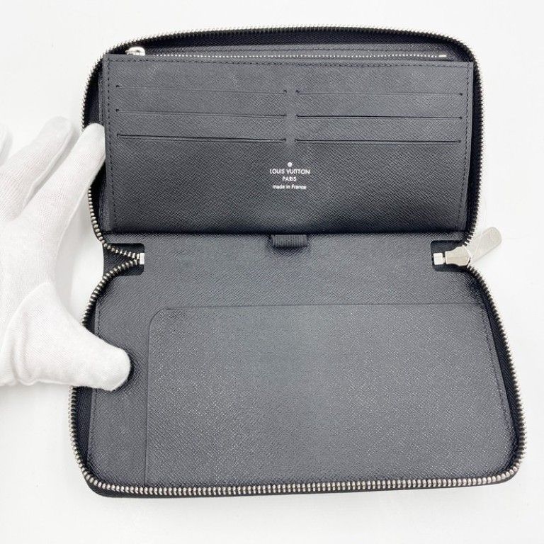 Louis Vuitton Wallet Zippy Organizer Noir Epi Zip Around Silver — view 5