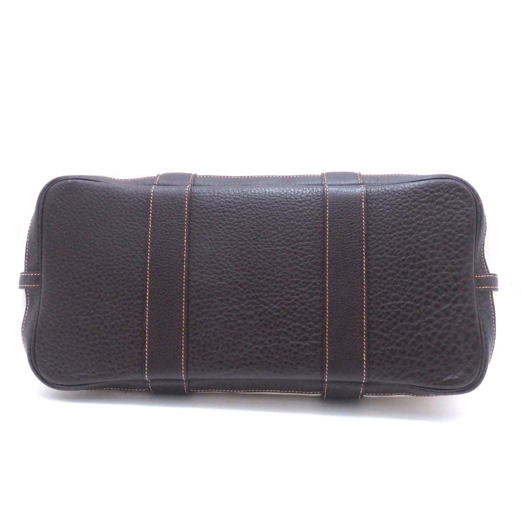 Hermes Garden Party PM Natural Dark Brown Silver Canvas Tote — view 3