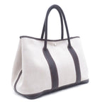 Hermes Garden Party PM Natural Dark Brown Silver Canvas Tote — view 2
