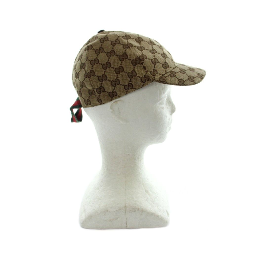 Gucci Baseball Cap Hat Logo Canvas GG Pattern L Brown — view 5