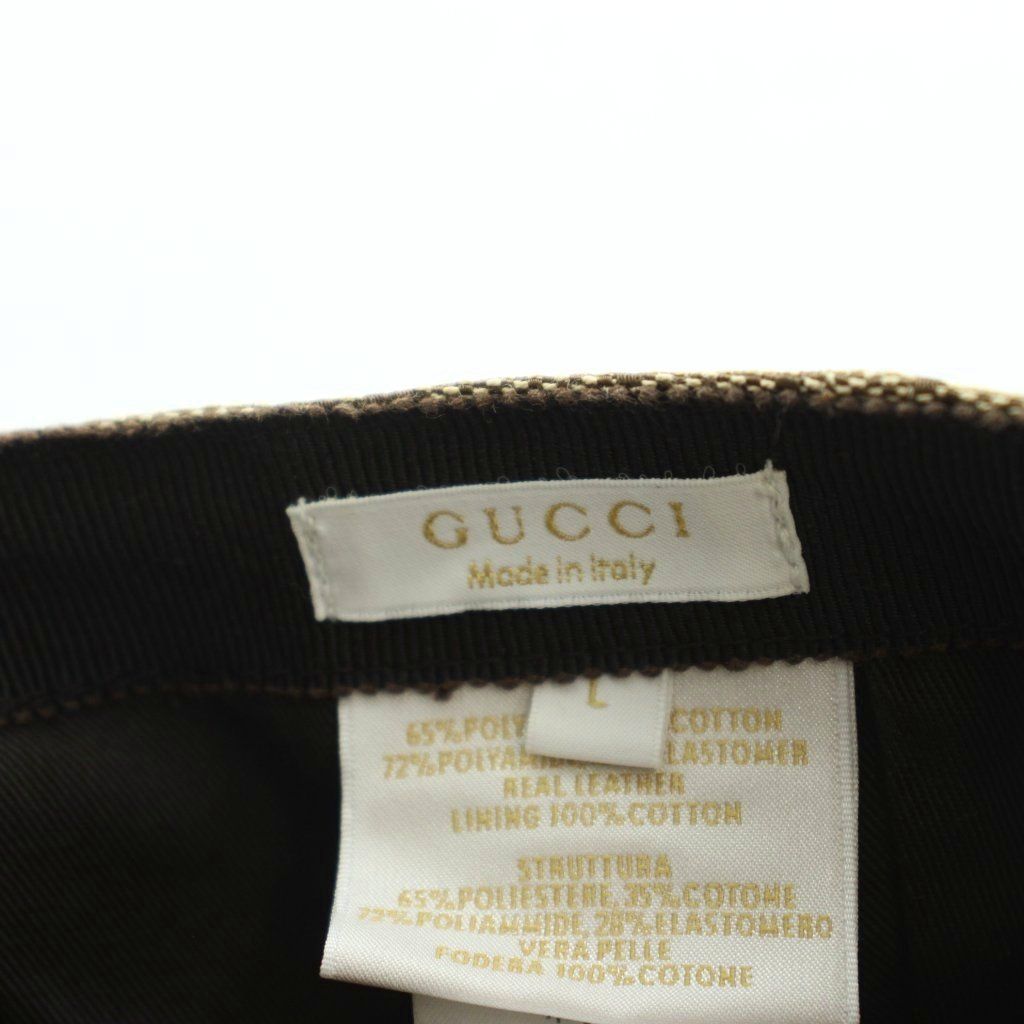Gucci Baseball Cap Hat Logo Canvas GG Pattern L Brown — view 7