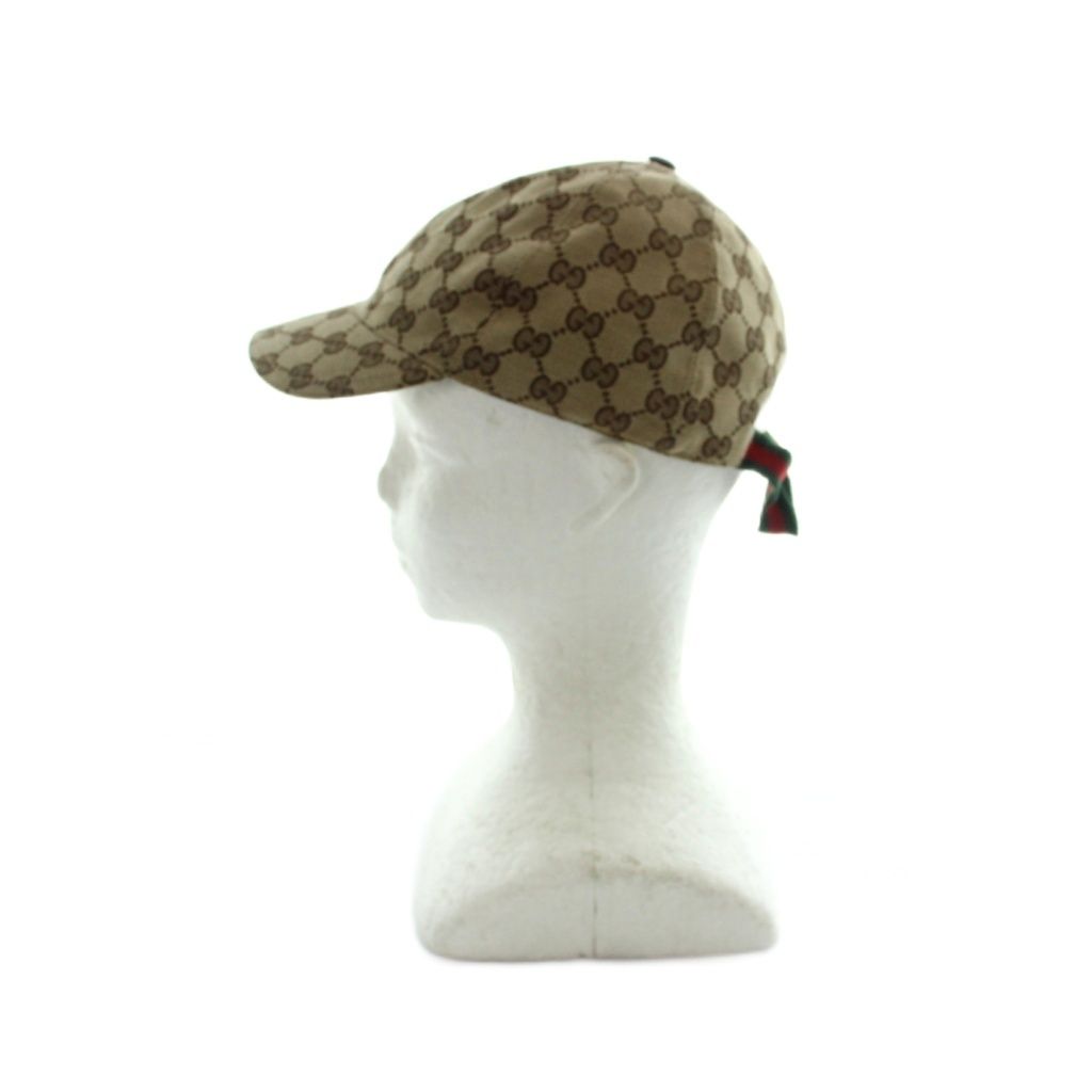 Gucci Baseball Cap Hat Logo Canvas GG Pattern L Brown — view 3