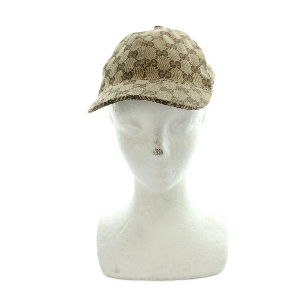 Gucci Baseball Cap Hat Logo Canvas GG Pattern L Brown — view 2