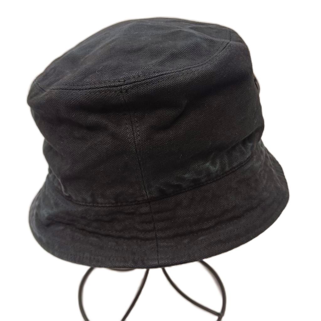Prada Cotton Bucket Hat Vintage Wash Logo XXL Black — view 4