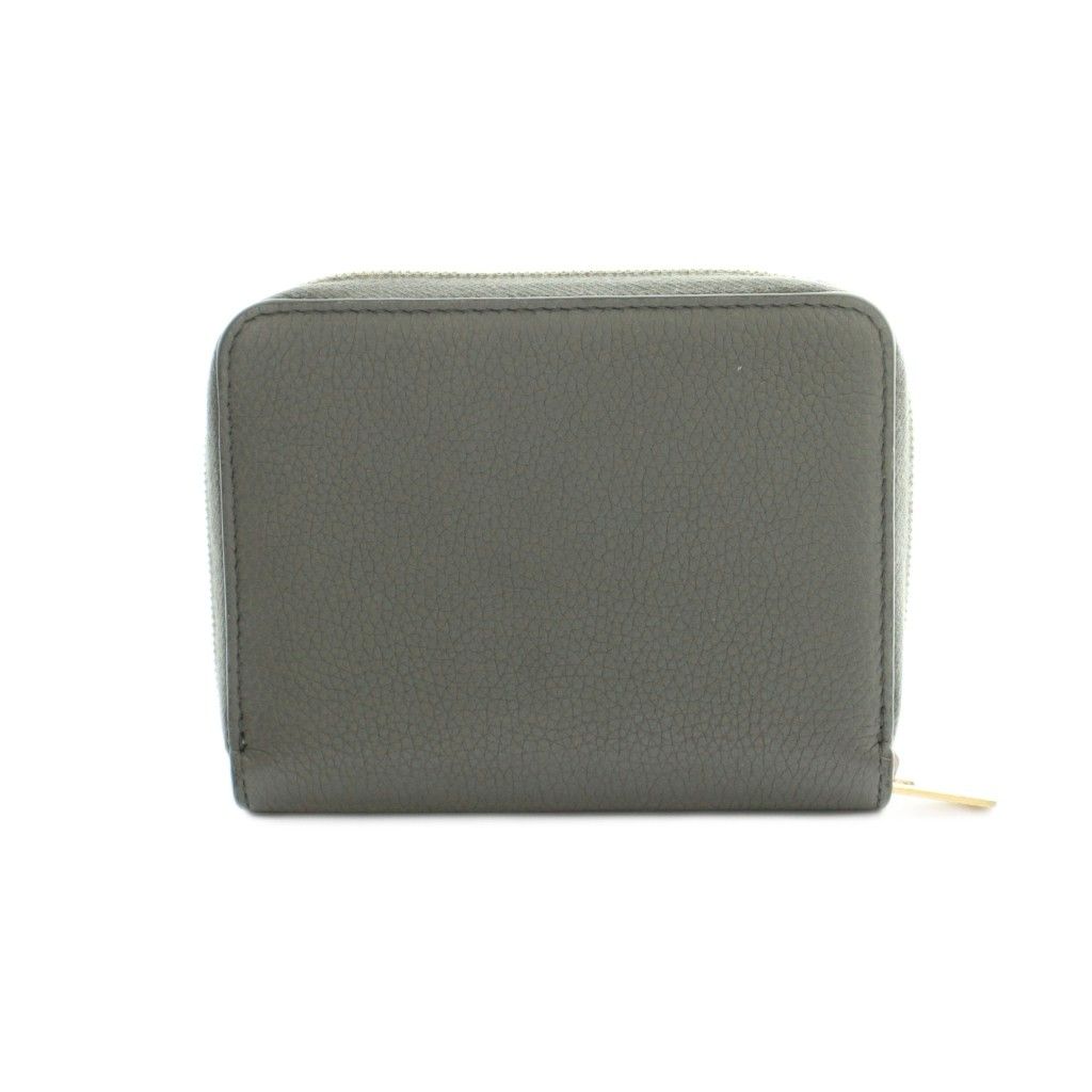 Celine Small Zip Wallet Zip Around Coin Purse Leather Gray — view 2