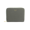 Celine Small Zip Wallet Zip Around Coin Purse Leather Gray